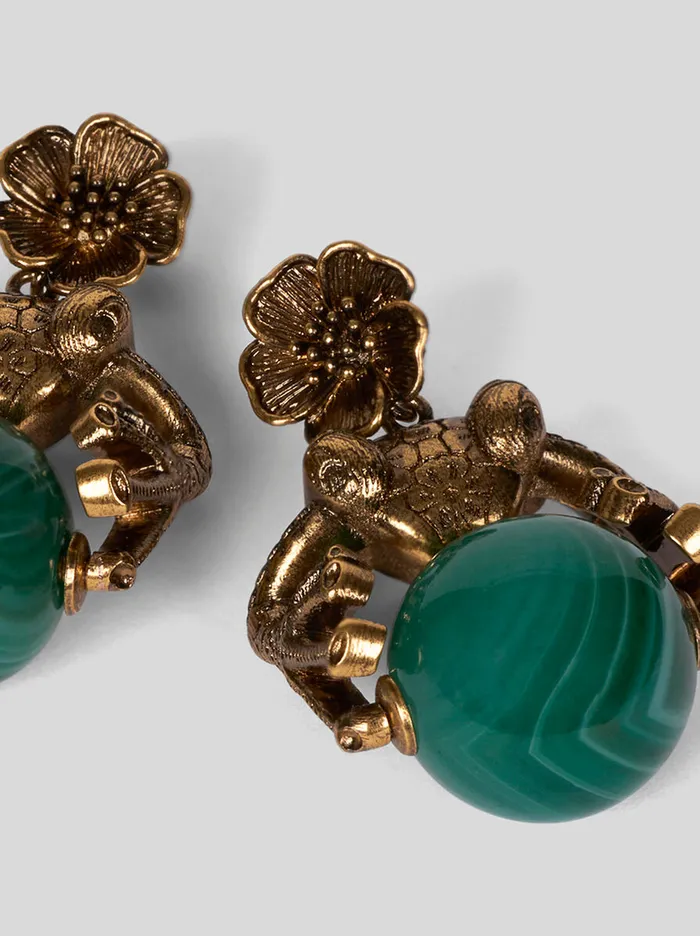 Women Etro Fashion Jewellery Frog Charm Earrings Gold