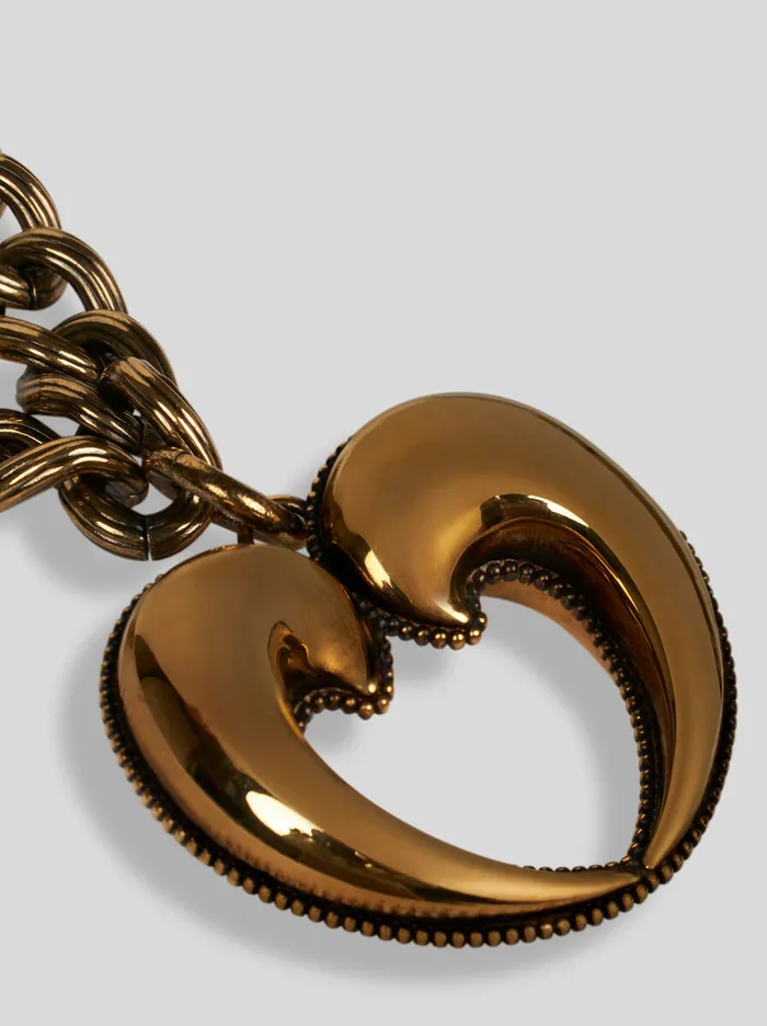Women Etro Fashion Jewellery Necklace With Paisley Heart Gold Women Etro Fashion Jewellery Necklace With Paisley Heart Gold