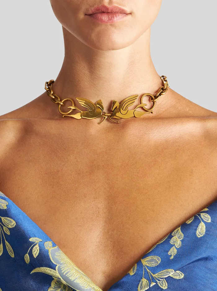 Women Etro Fashion Jewellery Pegaso Choker Gold Women Etro Fashion Jewellery Pegaso Choker Gold