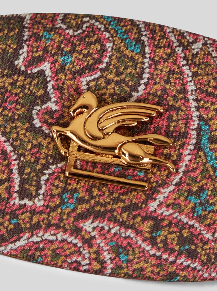 Women Etro Hair Accessories Oval Paisley Clip With Pegaso Multicolour Women Etro Hair Accessories Oval Paisley Clip With Pegaso Multicolour