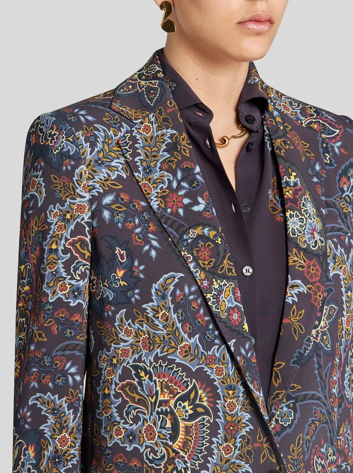 Women Etro Jackets Jacket With Paisley Print Black Women Etro Jackets Jacket With Paisley Print Black