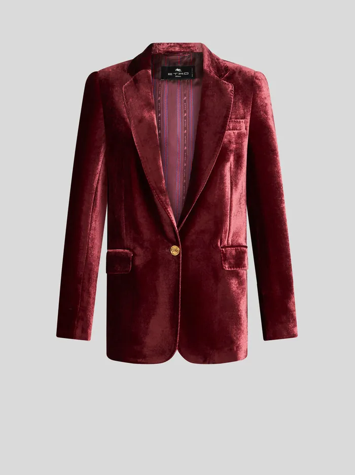 Women Etro Jackets Velvet Jacket Burgundy