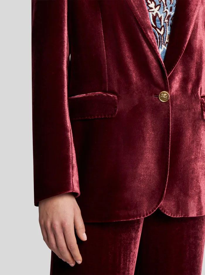 Women Etro Jackets Velvet Jacket Burgundy Women Etro Jackets Velvet Jacket Burgundy