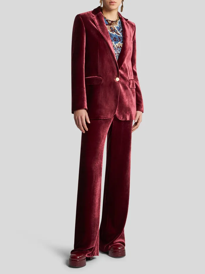 Women Etro Jackets Velvet Jacket Burgundy Women Etro Jackets Velvet Jacket Burgundy