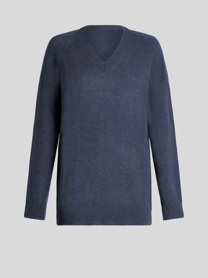 Women Etro Knitwear Cashmere Sweater Navy Blue
