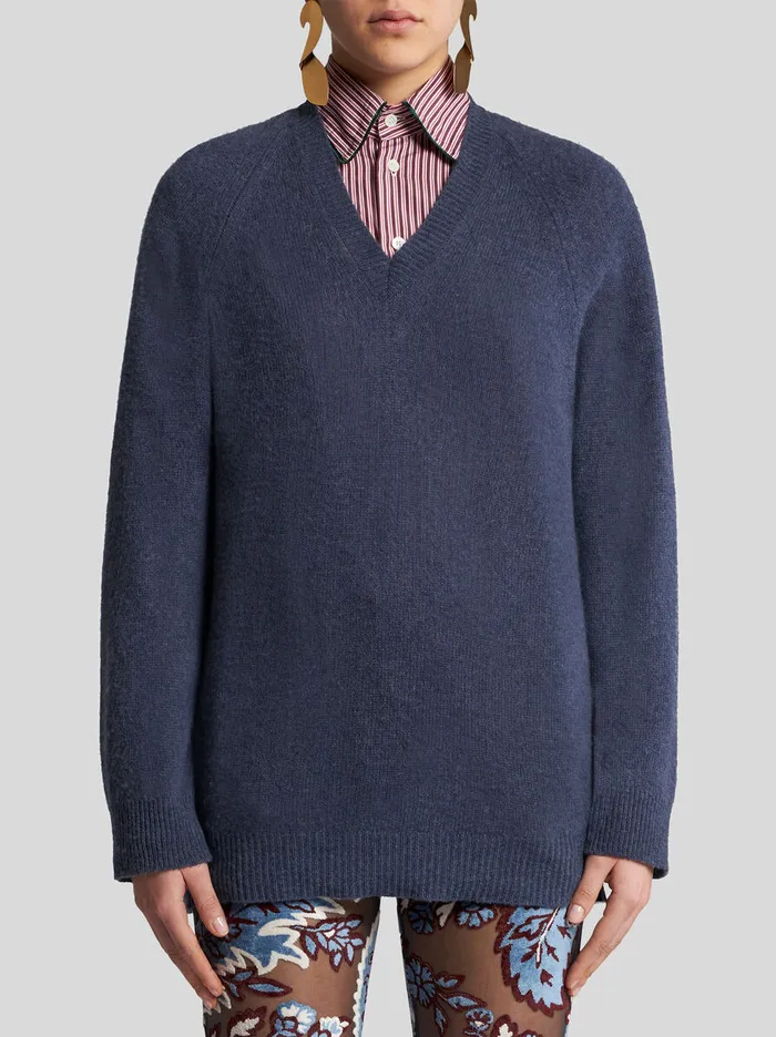 Women Etro Knitwear Cashmere Sweater Navy Blue Women Etro Knitwear Cashmere Sweater Navy Blue