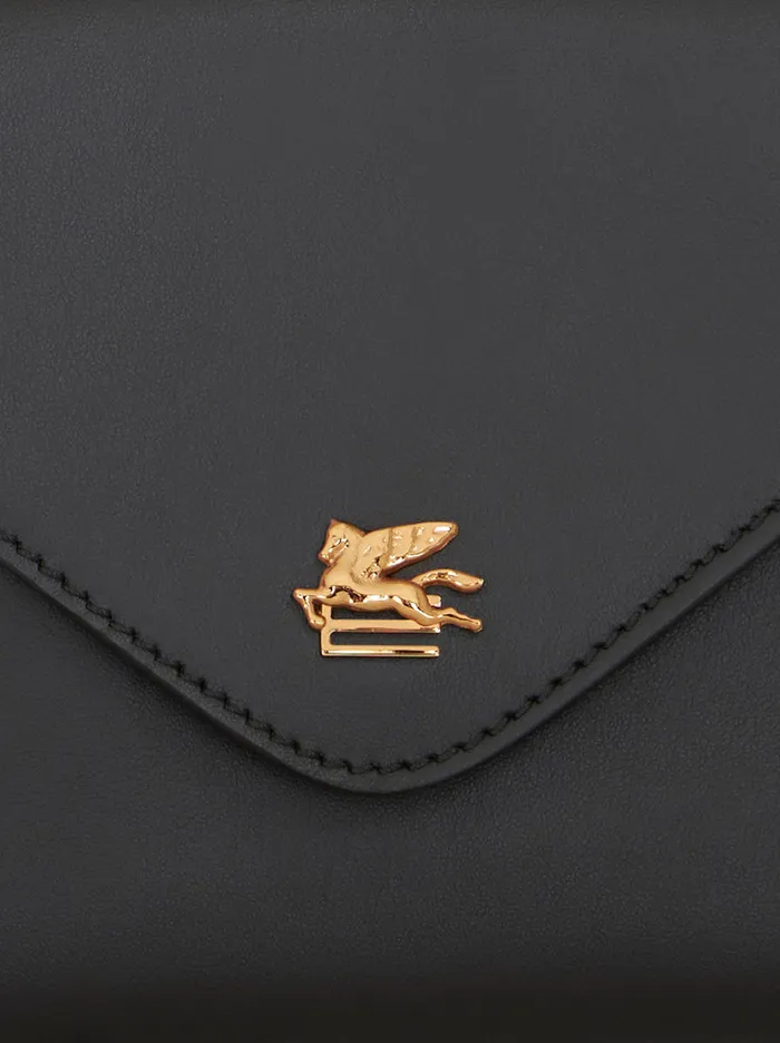 Women Etro Mini Bags Leather Clutch Bag With Pegaso Black Women Etro Mini Bags Leather Clutch Bag With Pegaso Black