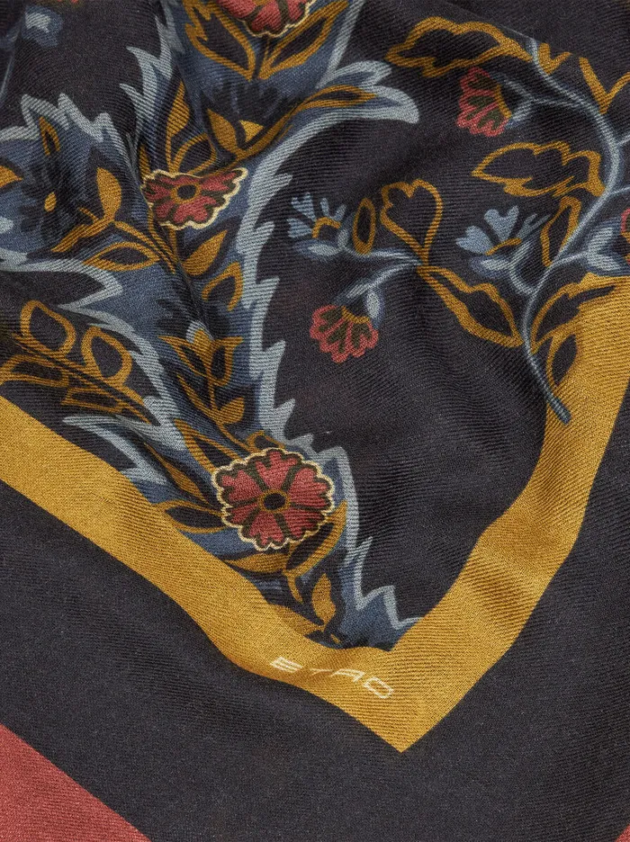 Women Etro Scarves And Silk Printed Cashmere And Silk Shawl Black Women Etro Scarves And Silk Printed Cashmere And Silk Shawl Black