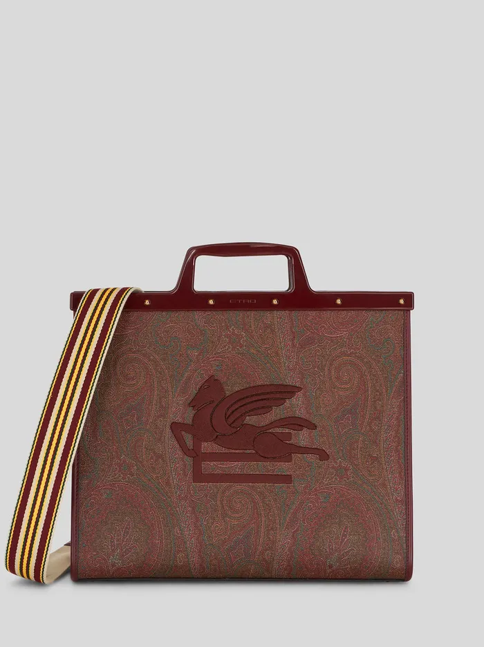Women Etro Shopping Bags Medium Paisley Love Trotter Bag Red