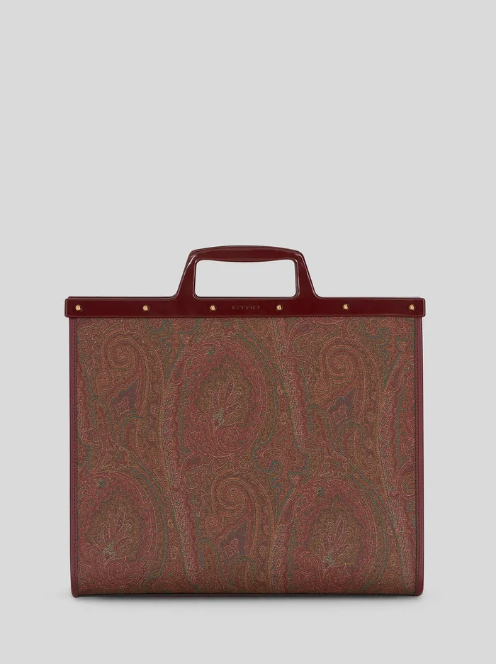 Women Etro Shopping Bags Medium Paisley Love Trotter Bag Red Women Etro Shopping Bags Medium Paisley Love Trotter Bag Red