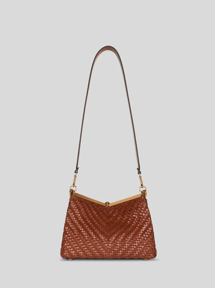 Women Etro Shoulder Bags Medium Woven Vela Bag Brown Women Etro Shoulder Bags Medium Woven Vela Bag Brown