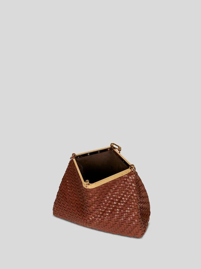 Women Etro Shoulder Bags Medium Woven Vela Bag Brown Women Etro Shoulder Bags Medium Woven Vela Bag Brown
