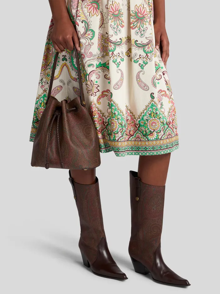 Women Etro Shoulder Bags Small Paisley Bucket Bag Brown