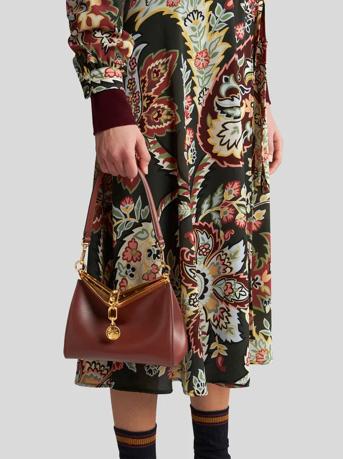 Women Etro Shoulder Bags Small Vela Bag Dark Brown