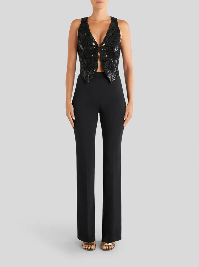 Women Etro Trousers Flared Tailored Trousers Black Women Etro Trousers Flared Tailored Trousers Black