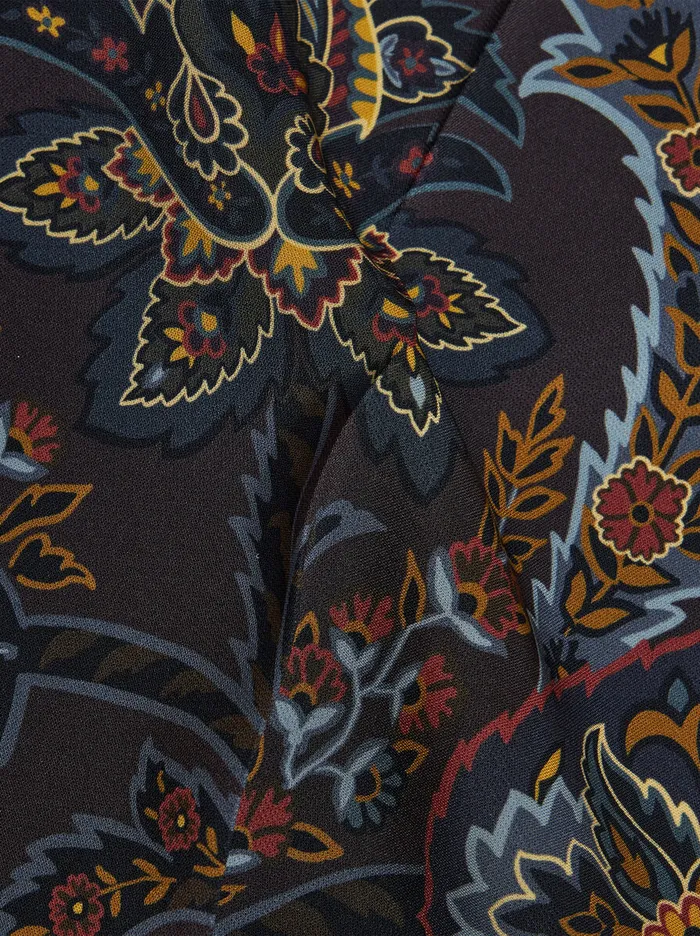 Women Etro Trousers Printed Cady Trousers Black Women Etro Trousers Printed Cady Trousers Black