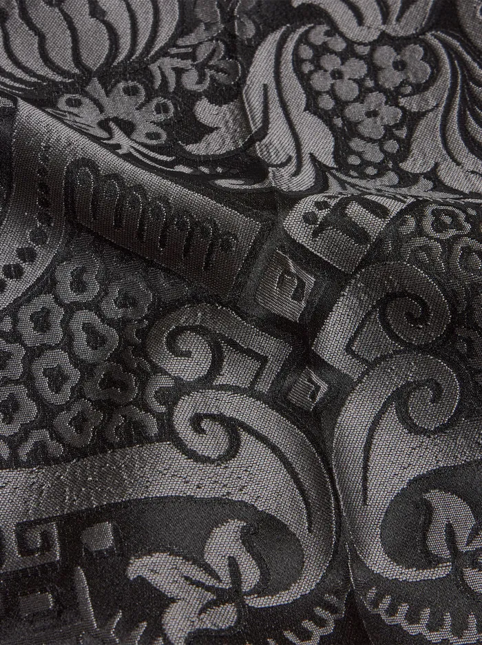Women Etro Trousers Silk Jacquard Palazzo Trousers Grey