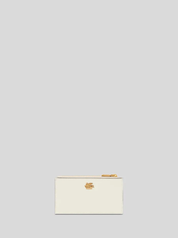 Women Etro Wallets And Credit Card Holder Leather Card Holder With Pegaso White