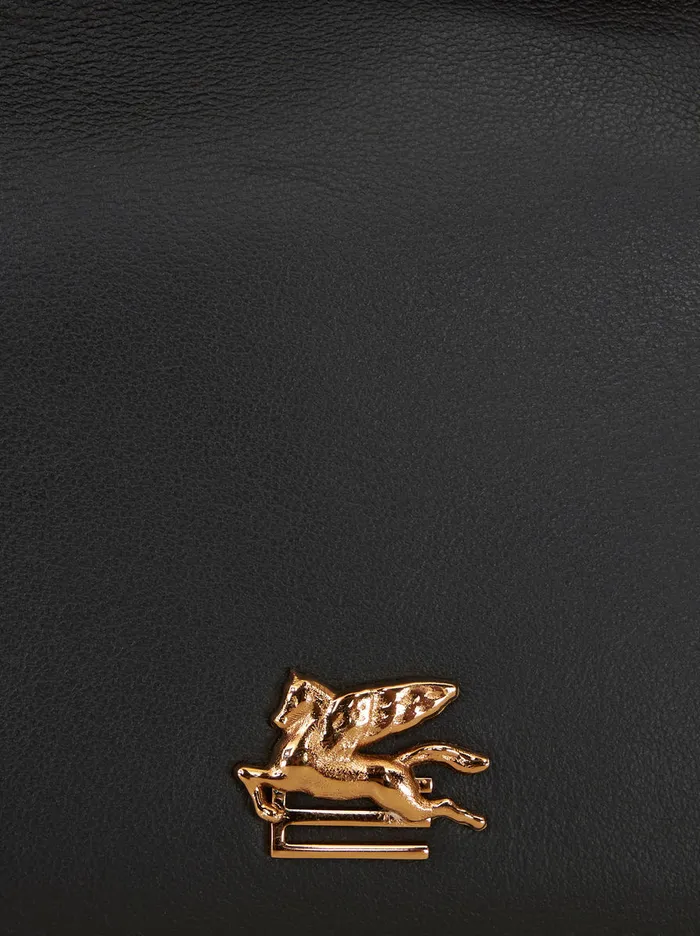 Women Etro Wallets And Credit Card Holder Leather Purse With Pegaso Black