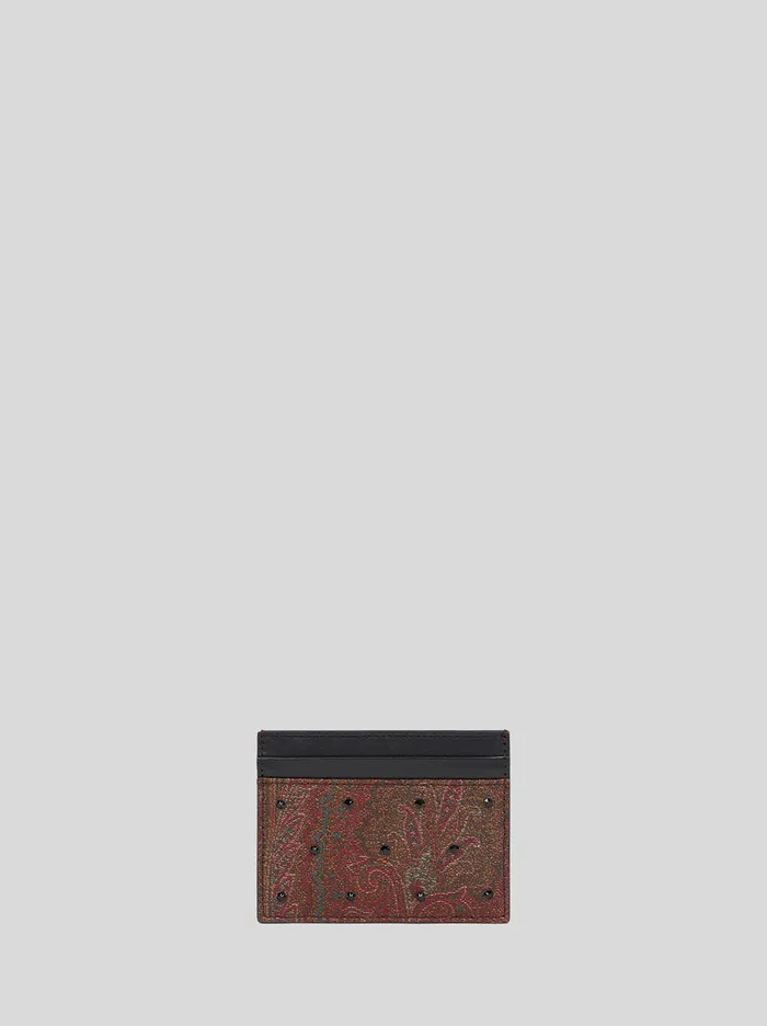 Women Etro Wallets And Credit Card Holder Paisley Card Holder Black