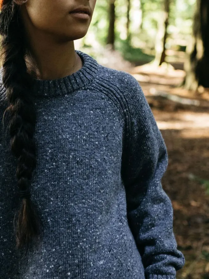 Women Farne Crew Neck Knit Jumper Indigo Finisterre Knitwear