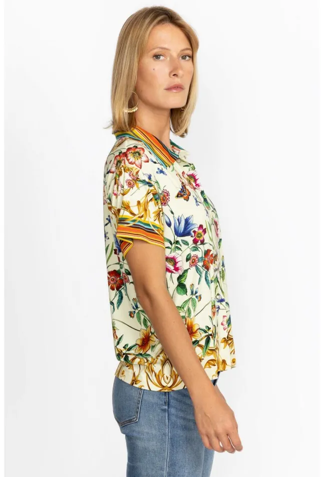 Women Felix Short Sleeve Polo Tee Felix Johnny Was Tops