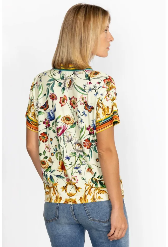 Women Felix Short Sleeve Polo Tee Felix Johnny Was Tops