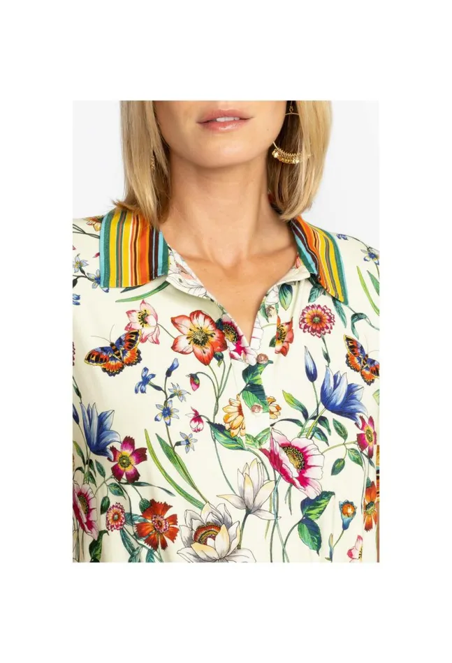 Women Felix Short Sleeve Polo Tee Felix Johnny Was Tops