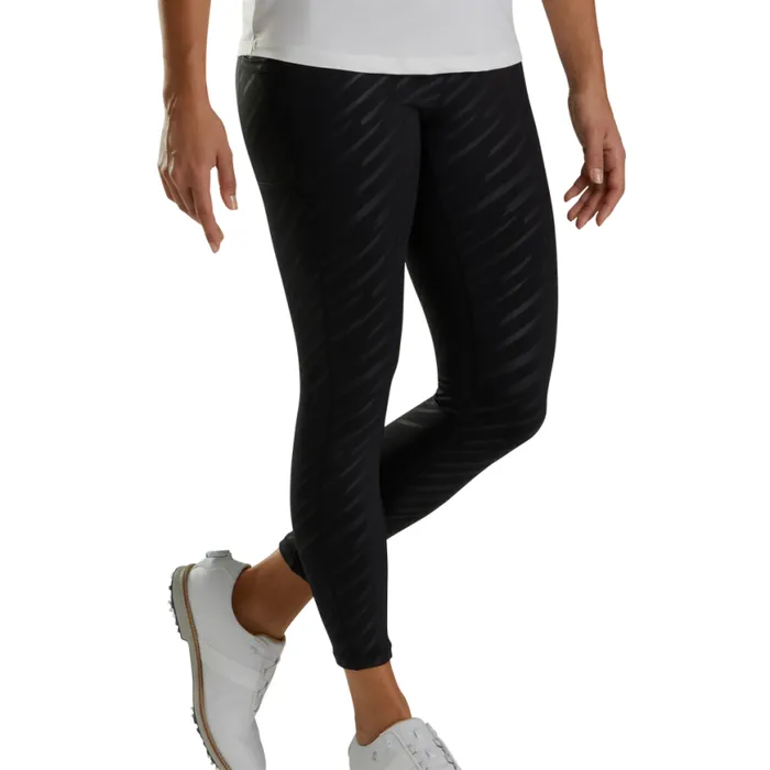 Women FootJoy Pants Embossed Leggings Black