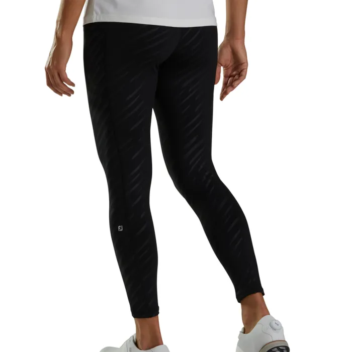 Women FootJoy Pants Embossed Leggings Black Women FootJoy Pants Embossed Leggings Black