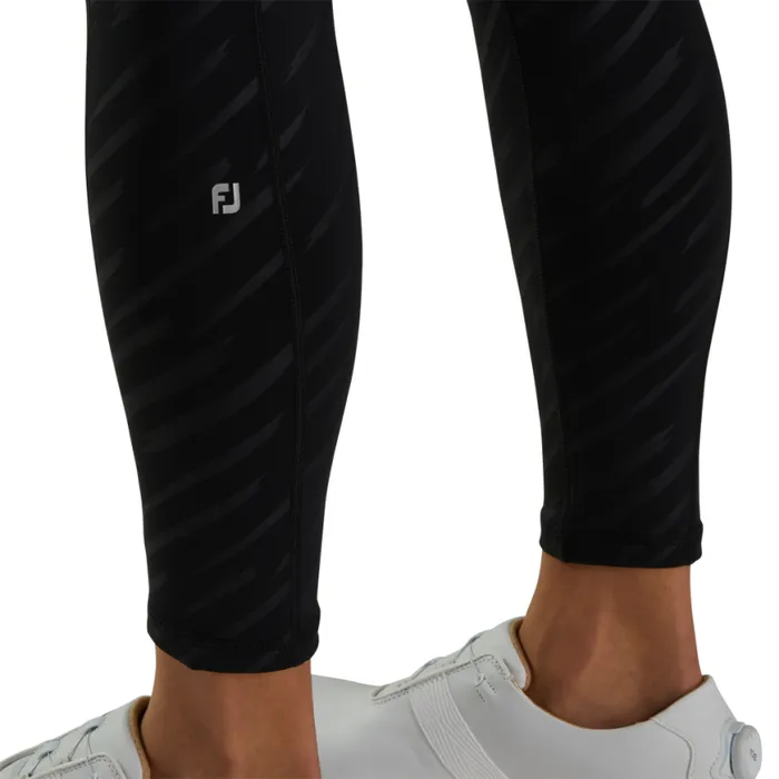 Women FootJoy Pants Embossed Leggings Black Women FootJoy Pants Embossed Leggings Black