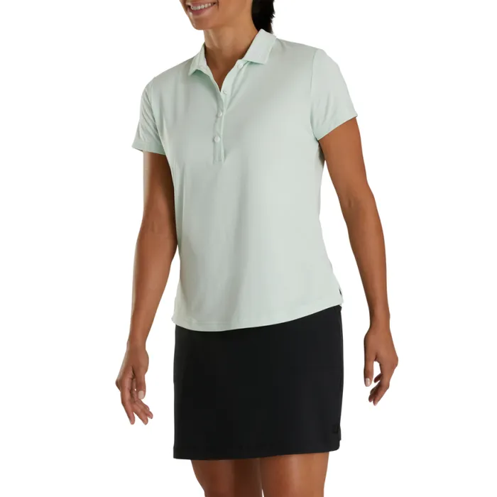 Women FootJoy Shirts Solid Lisle 8211 FJ Tour Logo Mint