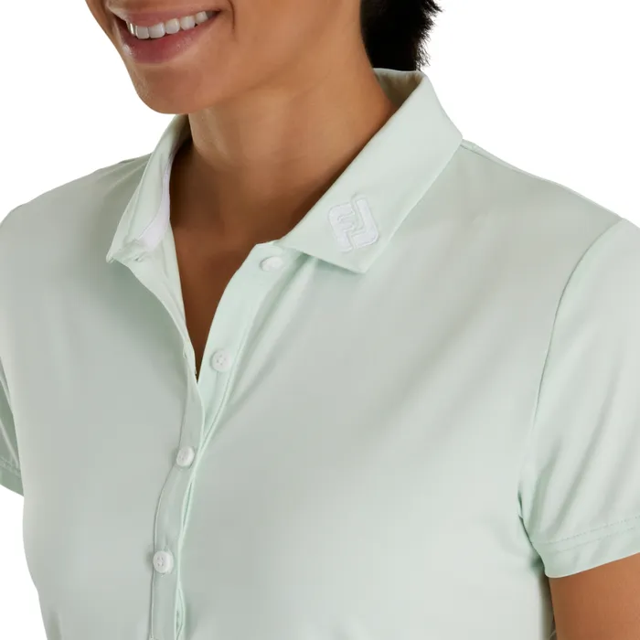 Women FootJoy Shirts Solid Lisle 8211 FJ Tour Logo Mint Women FootJoy Shirts Solid Lisle 8211 FJ Tour Logo Mint