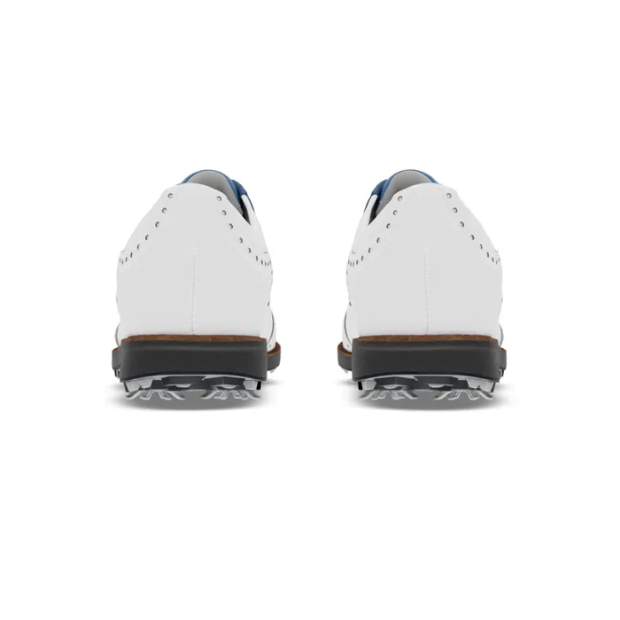 Women FootJoy Spiked MyJoys Premiere Series Shield Tip White Blue Lizard Print