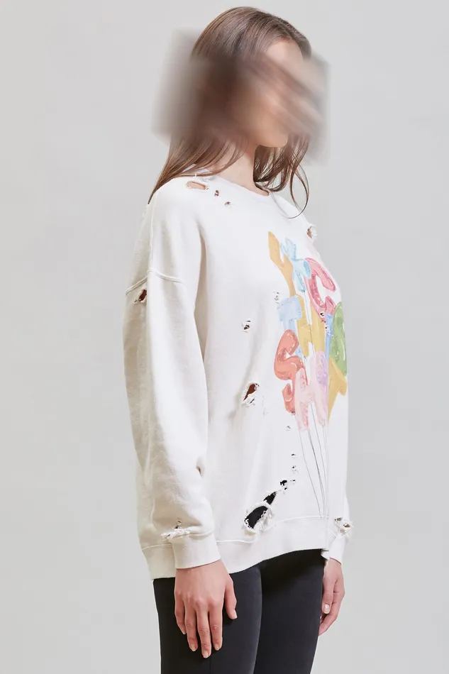 Women Fts Oversized Crewneck 8211 Ecru Sweatshirts R13