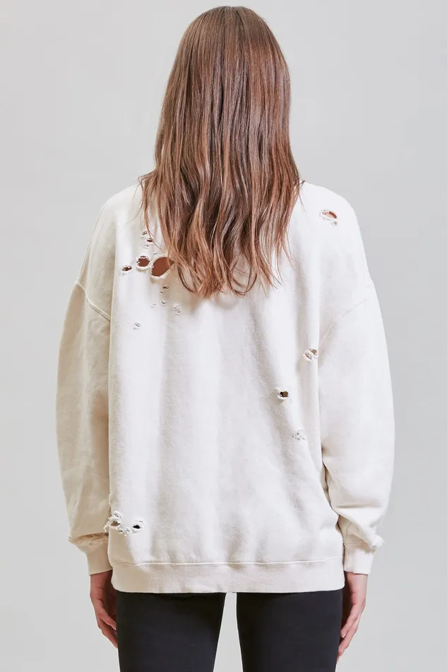 Women Fts Oversized Crewneck 8211 Ecru Sweatshirts R13