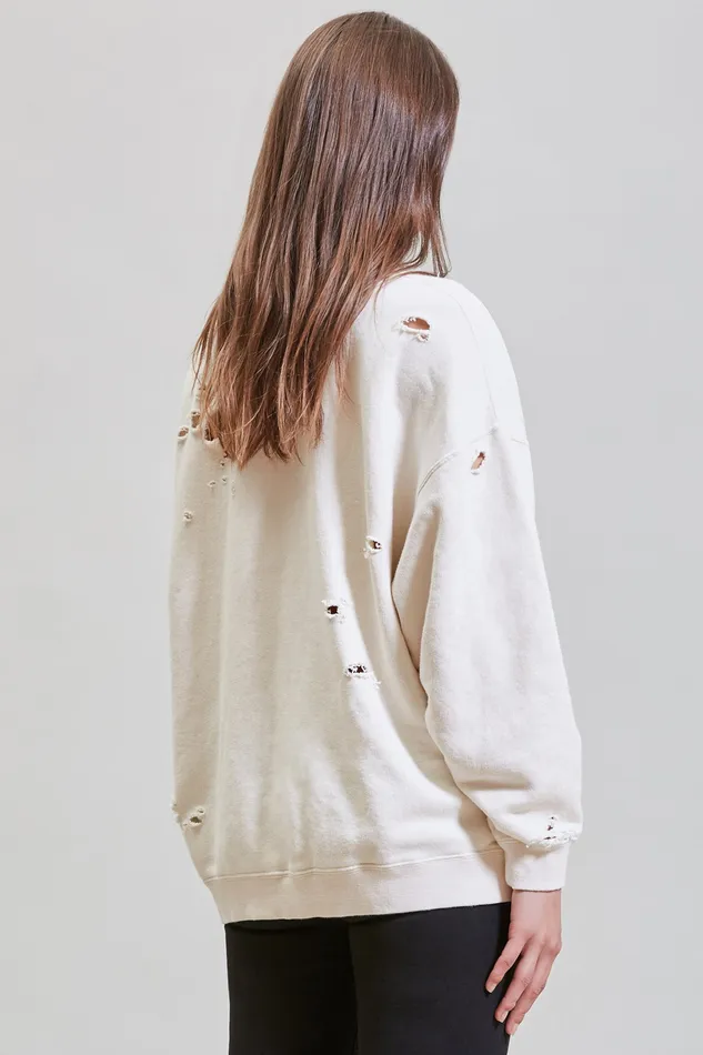 Women Fts Oversized Crewneck 8211 Ecru Sweatshirts R13