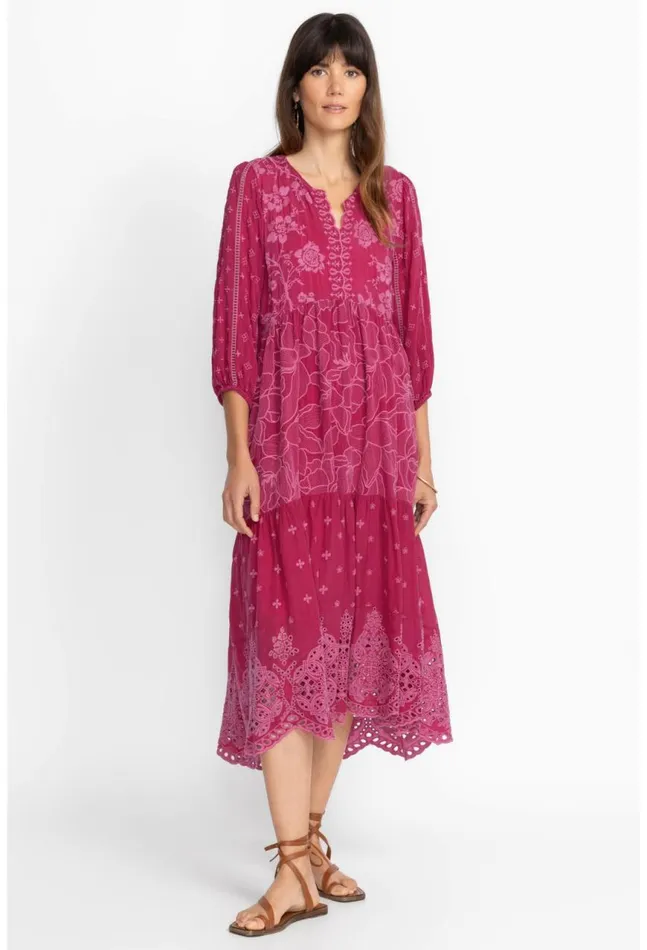 Women Gracie Hopscotch Dress Rumba Red Johnny Was Dresses
