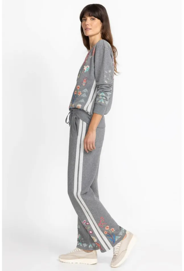 Women Griffin Wide Leg Ribbon Pant Dark Heather Johnny Was Bottoms
