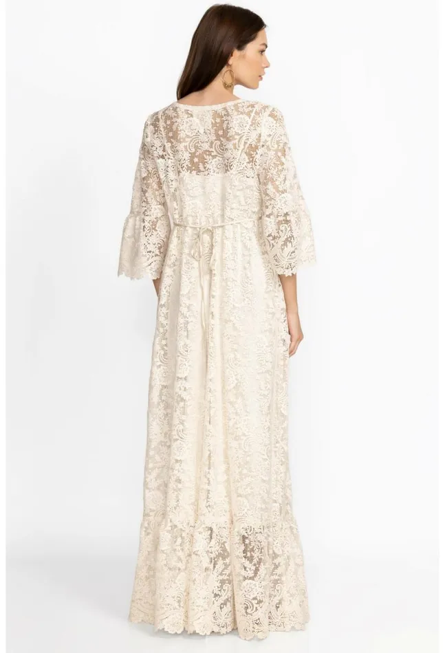 Women Harper Recycled Lace Maxi Dress Ecru Johnny Was Dresses
