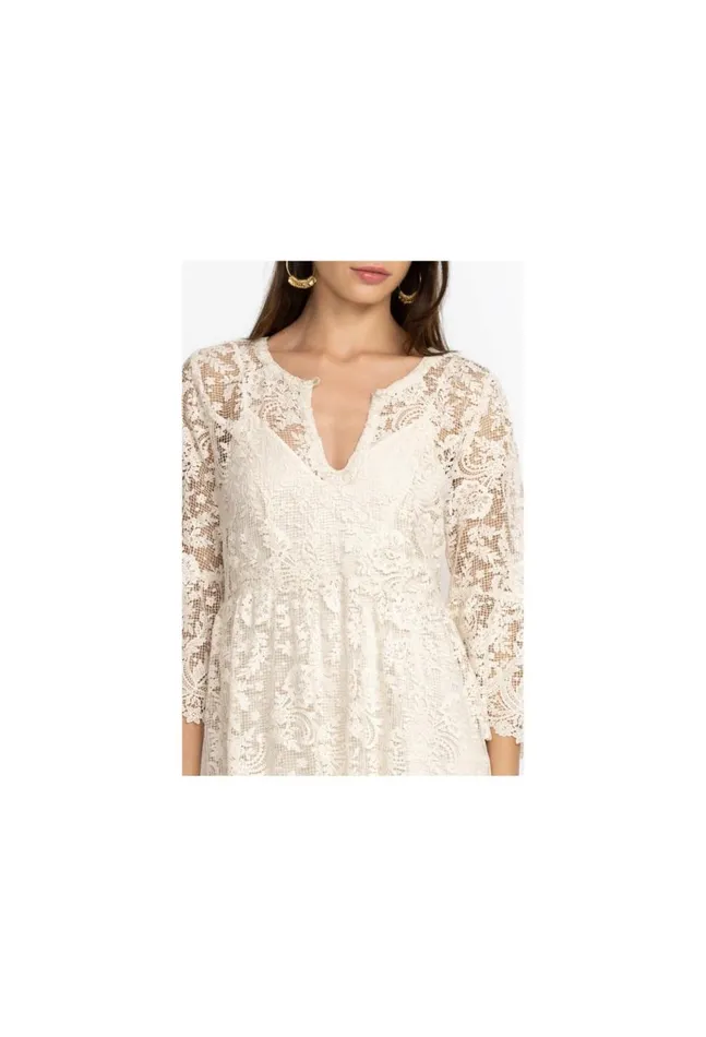 Women Harper Recycled Lace Maxi Dress Ecru Johnny Was Dresses