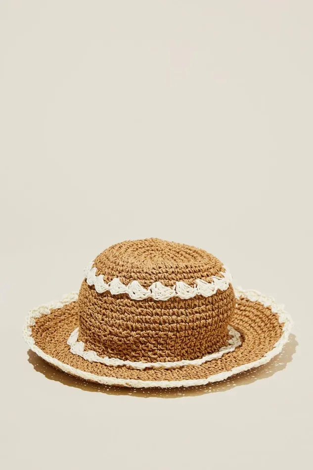 Women Hats Cotton On Emme Straw Bucket Hat Natural