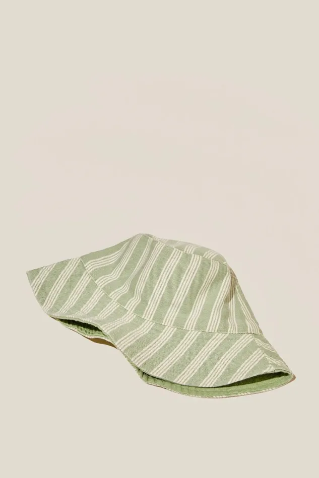 Women Hats Cotton On Reversible Bianca Bucket Hat Hannah Stripesoft Pine