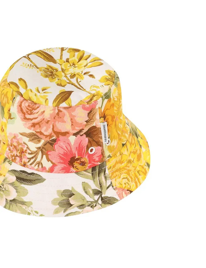 Women Hats Zimmermann Printed Canvas Bucket Hat Patch Floral