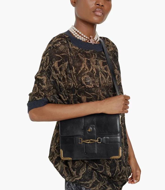 Women Horsebit Bella Medium Crossbody Black Vivienne Westwood Handbags