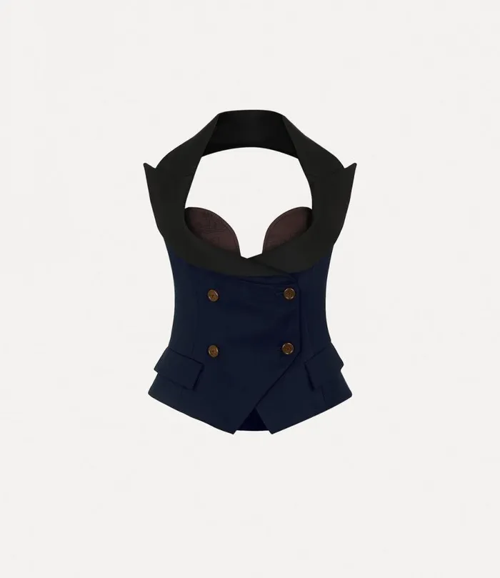 Women Horseshoe Corset Top Navy Vivienne Westwood Tops And Shirts