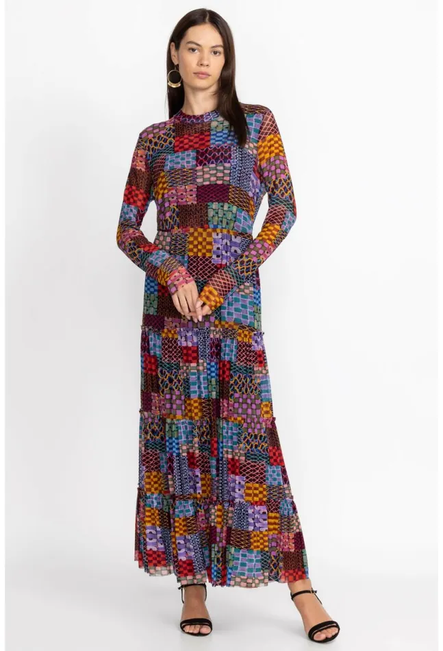 Women Isadora Waves Mesh Midi Dress Isadora Waves Johnny Was Dresses