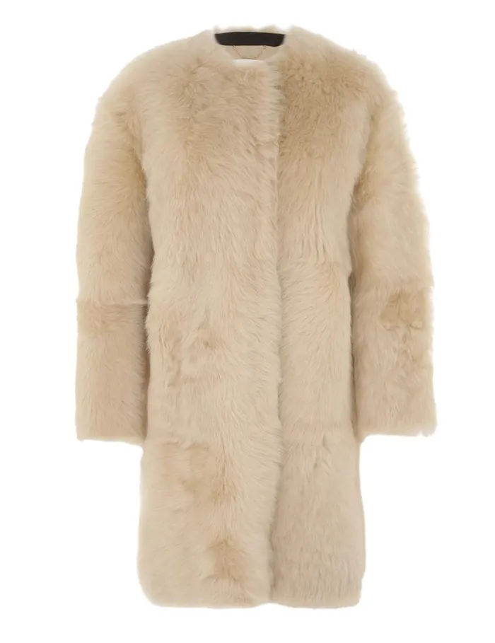 Women Jackets and Coats Zimmermann Illustration Shearling Coat Cream