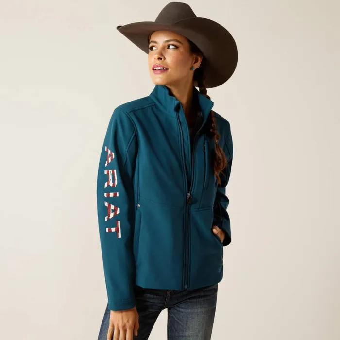 Women Jackets and Vests Ariat Team Patriot Softshell Jacket Reflecting Pond