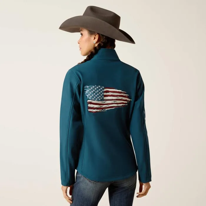 Women Jackets and Vests Ariat Team Patriot Softshell Jacket Reflecting Pond